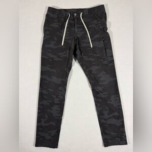 Vuori Men's Ripstop Charcoal Gray and Black Camouflage Joggers Size Large
